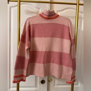 Striped two tones Pink and Orange Women's Sweater- new- size Medium